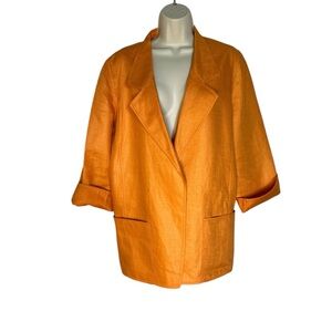 Ellen Tracy Linen Orange Women's Blazer
